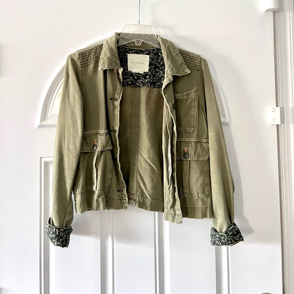 Anthropologie Utility Olive Green Jacket